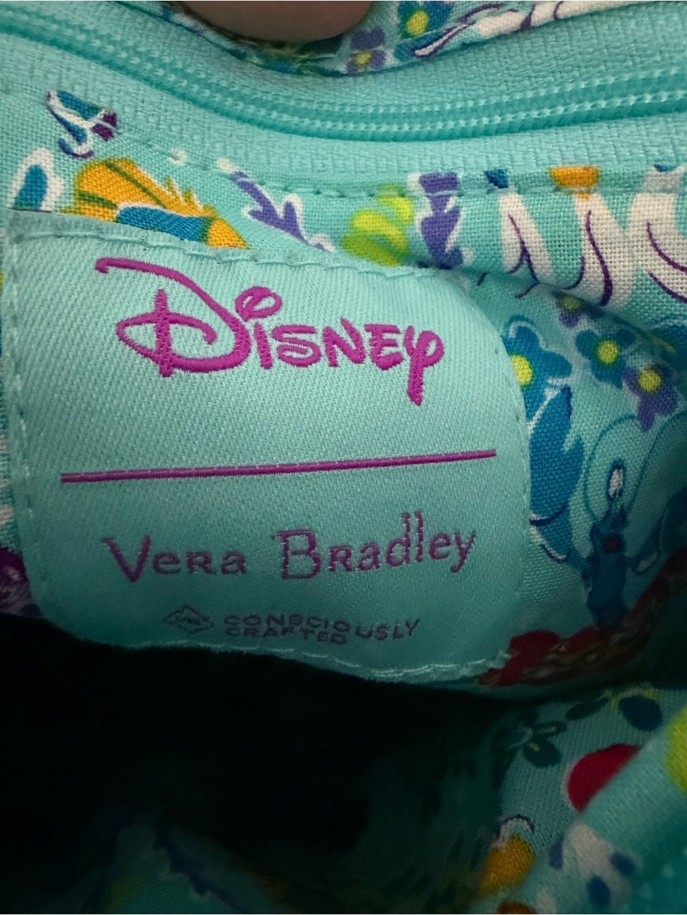 Vera Bradley Disney Parks Ariel Little Mermaid Triple Zip Hipster Crossbody Bag - Picture 9 of 13